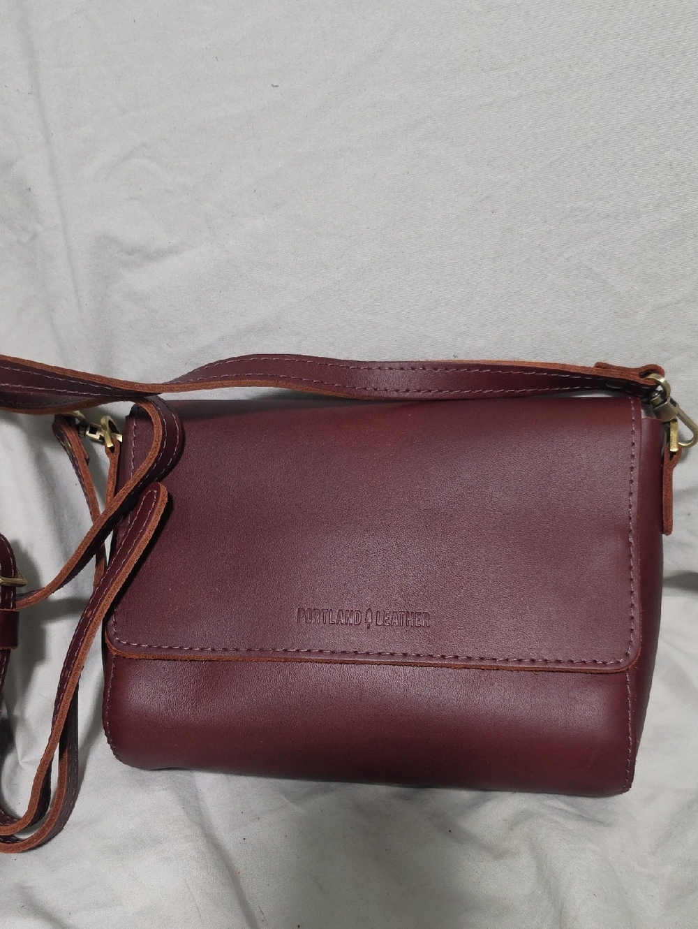Portland Leather Maroon Crossbody Bag